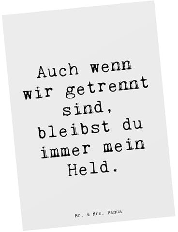 Mr. & Mrs. Panda Postkarte Spruch Trennung von den Eltern Held - Geschenk, getrennt von Eltern, emotionale Nähe, Verbundenheit, Trost, Neuanfang,