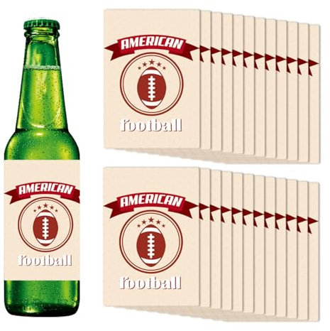 Water Bottle Stickers, Waterproof Water Bottle Stickers | 24 Waterproof Football Labels | Funny Labels for Birthday Decorations Sticker
