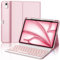 JADEMALL Coque Clavier pour iPad Air 11 Pouces M3 2025/M2 2024, AZERTY Français Clavier Rétro-éclairé Bluetooth Magnétique Détachable avec Fente pour Stylo pour iPad Air 11 M2/M3, Rose