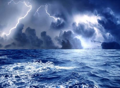 1000 Pieces Intellective Games Photomosaic Jigsaw Puzzle Basswood In A Box Famous Paintings Home Decoration Storm Weather Rain Sky Clouds Lightning