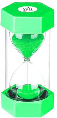 SuLiao 3 Minute Sand Timer - Plastic Hourglass Clock, Big Green Watch, Colored Sandglass for Kids, Games, Classroom, Kitchen, Decorative
