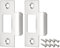 Door Strike Plate, 2Pcs 70mm x 40.3mm 201 Stainless Steel Latch Deadbolt Strike Plate for Door Frame Door Jamb, Silver