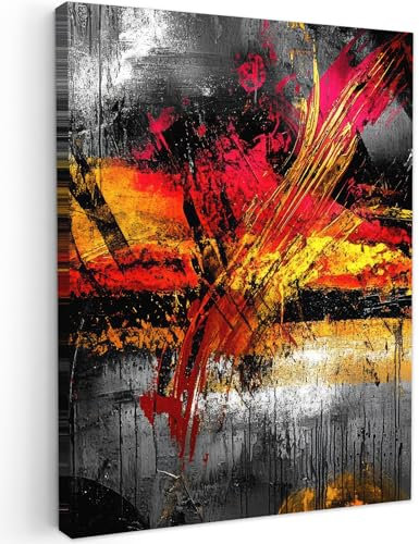 MuchoWow© Impression sur Toile Peinture 30x40 cm Tableau Mural Decoration Salon Reproductions de Tableaux Murale Moderne Art - Noir - Abstrait