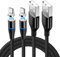 LANAFAY 2Pack Magnetic Charging Cable, 5A Magnetic Type C Charger Cable, Led Magnetic USB C Charging Cable Support Fast Charging Data Transfer, Nylon Braided Magnet Phone Charger Cord (2M/6.6ft)