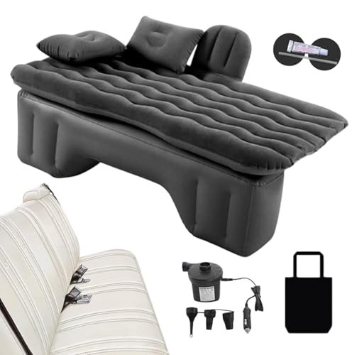 Gvblkq Matelas gonflable de voiture, lit gonflable portable, pompe multifonctionnelle, matelas de voyage réutilisable pour voyage, camping et randonnée, utilisation pour le confort en déplacement