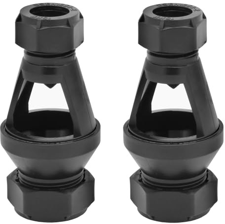 Universal Straight Tundish 15mm x 22mm for Unvented Hot Water Cylinders, Large Viewing Window, Antispray Nozzle (Twin Pack)