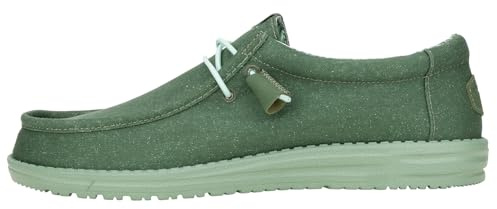 HEYDUDE Wally Stretch Canvas - Zapatos Estilo Mocasín para Hombre, Duck Green/Iceberg Green, 44