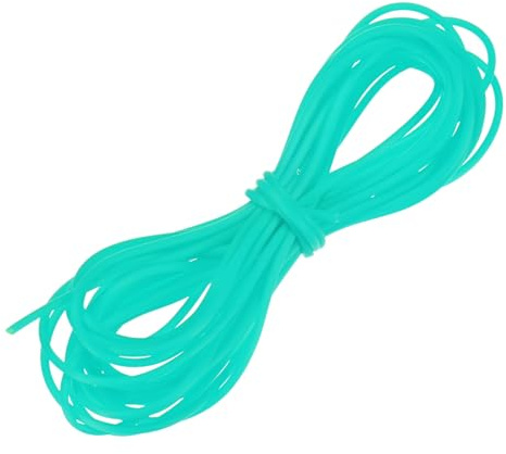 M METERXITY Hohles Gummiband Schnur, 5m 2mm dehnbarer Faden mit 1,2mm Loch Elastische Schnur, Hohles Rohr Gummikordel für Schmuckherstellung/DIY-Basteln/Halsketten/Armbänder, Cyan