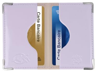 Color Pop® Etui 2 Cartes bancaires blindé (Anti-RFID) - Fabrication française - Protection des données bancaires (Lilas)
