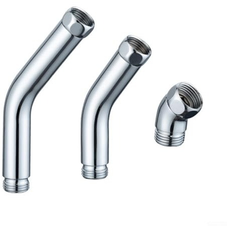 Duschbogen Adapter, 135° Dusche Ellenbogen Handbrause Top Spray Adapter Chrom Duschanschluss für festen Duschkopf (L)