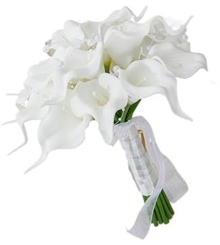 PBHGMGEBLV Bouquet de mariée Tenant Une Fleur de lys Calla et des Perles Blanches