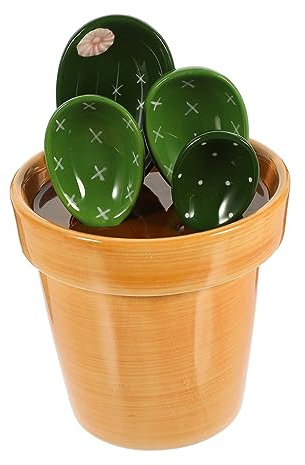 Alipis 1Set Cucchiaio Misurazione Forma Cactus per Tè Accessorio per Cucina con Base Decorativa Colori Vivaci e Design