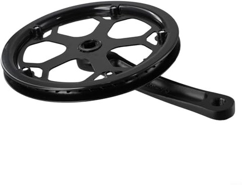 Set di pedivelle per bicicletta, 170 mm, corona singola con foro quadrato, guarnitura nera con protezione per catena, componenti di ricambio per bici elettriche da strada MTB (48T)