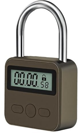 Lucchetto con timer ricaricabile tramite USB, 99 ore, lucchetto in metallo con display LCD, per proteggere armadi, telefoni e altro