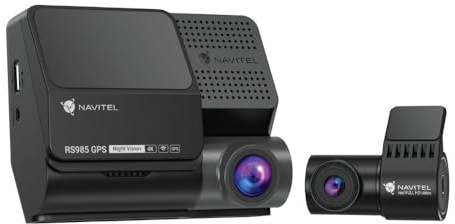 NAVITEL RS985 Dual Dash Cam | 4K Front Camera, FHD Rear Camera, 160° Viewing Angle, G-Sensor, GPS, Wi-Fi, SONY STARVIS IMX415, Loop Recording, Parking Mode