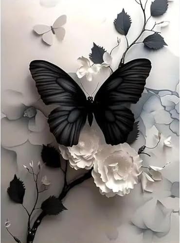 CLYCTIP Diamond Painting – DIY Diamanten Painting für Erwachsene und Kinder, diamond painting schmetterling Kunsthandwerk für Anfänger und Wanddekoration 30x40 cm (304D)