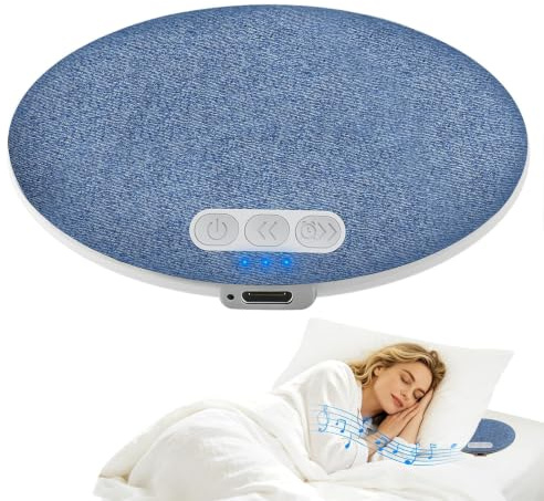 Altavoz Almohada Bluetooth Inalámbrico, Mini Altavoz Ultraplano para Dormir | Sonido estéreo privado con ruido blanco y temporizador, ideal para relajación, dormir de lado y no molestar al compañero