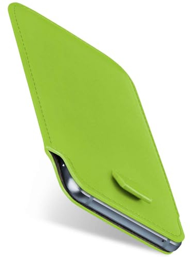 moex Slide Case für Oppo Reno15 5G Handytasche zum Einstecken Ultra dünn, Einsteckhülle Holster Hülle PU Leder, Sleeve Etui Handyhülle mit 360 Grad Komplettschutz, Grün