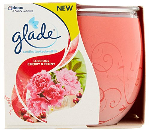 GLADE Scented Candle, Air Freshener Wax Candle for Aromatherapy, 120 g, 30 Hour Burn Time, Cherry & Peony, 1 Candle, 109256587
