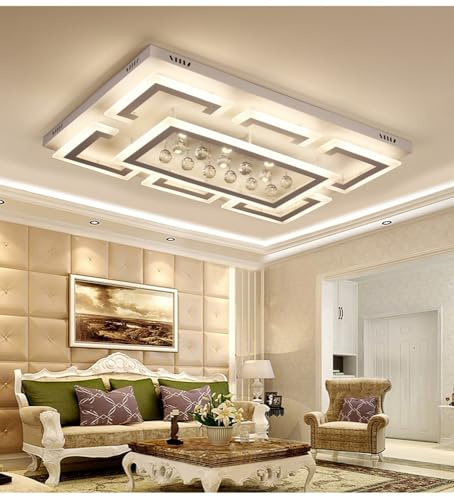 TonHan GmbH LED Deckenleuchte XW803 95x65cm Deckenlampe Fernbedienung Lichtfarbe/Helligkeit einstellbar dimmbar Wohnzimmerleuchte Lampe (XW803-95x65, 125W)