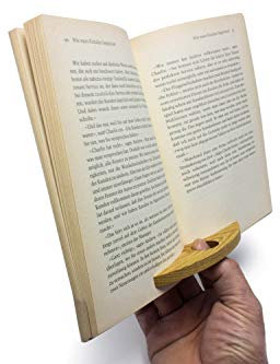 Lesehilfe - Seitenhalter für Bücher und Zeitschriften | Holz - Akazie | Buch Clip Halter Seiten (Öffnung: 25mm)