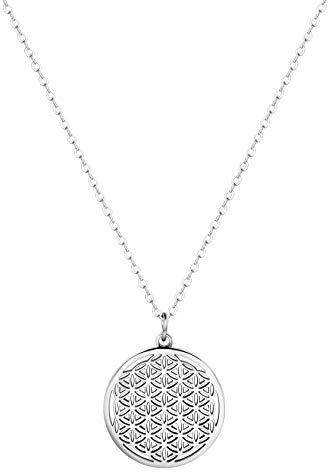 Happiness Boutique Damen Halskette mit Lebensblume Anhänger | Blume des Lebens Kette | Edelstahlschmuck