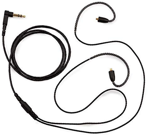 Headphone Extension Cable MMCX Audio Cord 3.5mm Plug comptatible with Shure SE215 SE315 SE846 Black