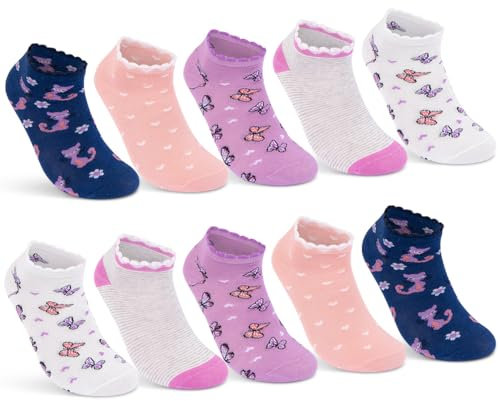 sockenkauf24 10 Paia Calzini Corti Bambini Ragazzo e Ragazza Cotone Calze Corto Bambino e Bambina 56269 (27-30)