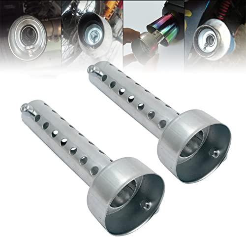 Riloer 2X 42mm universel pour pot d'échappement de moto silencieux déflecteur DB Killer silencieux court, Argent