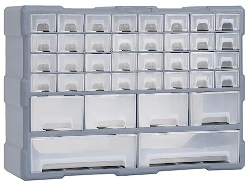 vidaXL Mobile Contenitore con 40 Cassetti Organizer Portaminuterie Cassettiera Scaffale Organizer Scatole Multiuso Box Officina Scomparti