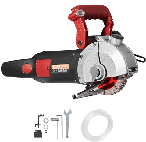 VEVOR Wall Chaser, 4800W Slotting Machine with Laser Guide 6500rpm, Max Groove Depth and Width 1.6 x 1.65, Concrete Grooving Cutting Machine with 5 x 5 Saw Blades and Dust Control Accessories
