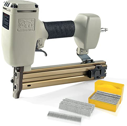 Woodpecker ST38H Betonnagler mit 400 Stück Beton-T-Nägeln, 1,9 cm bis 3,8 cm T-Nagelpistole für Beton-Nagel, Sockelleiste, Paletten