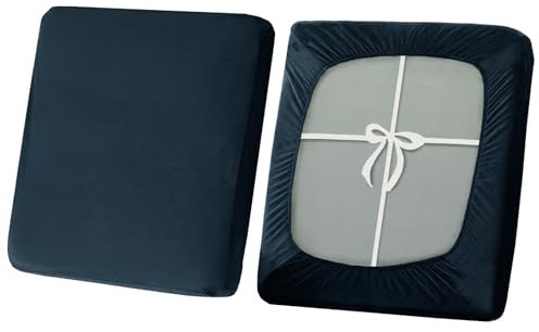 SYLC Sofa Sitzkissenbezug, Stretch Sitzkissenbezug rutschfest Mit Krawatten, Samt Überzüge Für Wohnwagen Polster Sitzbezüge Für Sofa(Navy Blue,Großer 1-Sitzer)