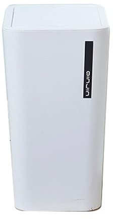 Small Waste Paper Bins for Bedrooms Slim Bathroom Rubbish Bin White With Lid,Recycling Bins For Kitchen,No liners Required,Light Weight 450g,9L,15cmx22cmx33cm