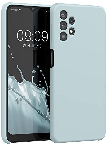 kwmobile Hülle kompatibel mit Samsung Galaxy A32 5G Hülle - Silikon Handy Case - Handyhülle weiche Oberfläche - kabelloses Laden - Cool Mint