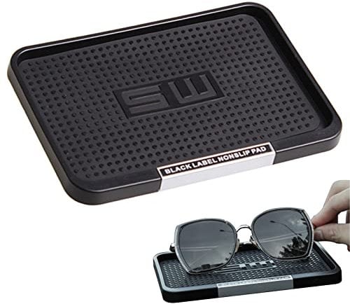 GHEDSHGF Rutschhemmende Unterlage für Armaturenbrett/Büro, rutschfeste Telefonmatte, für Sonnenbrille, GPS, Handyschlüssel (schwarz)