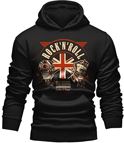Gasoline Bandit Rockabilly Biker Racer Kapuzen-Hoodie - Old School Rock'n Roll 4XL