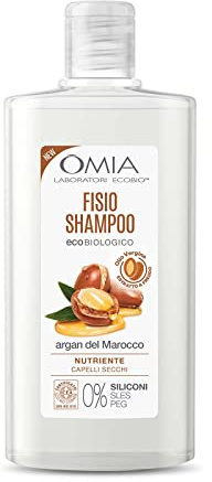 Omia, Fisio Shampoo Eco Bio con Olio di Argan del Marocco, Per Capelli Secchi, Nutriente e Ristrutturante, Adatto ad un Uso Frequente, Senza Siliconi, Dermatologicamente Testato - Flacone da 200 ml
