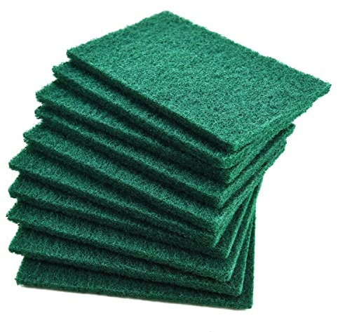 YoleShy 10 almohadillas para estropajo, 11,4 x 15,2 cm, color verde reutilizable para el hogar para platos, fregaderos de cocina y parrillas de metal