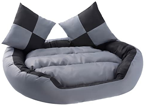 PETSTUFF Hundebett Wendefunktion wasserabweisend abwaschbar, Farb- und Größenwahl, grau/schwarz, M