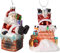 Kaemingk Christbaumschmuck Glas 13cm x 2 Stück Weihnachtsmann mit Schornstein Weihnachtskugeln Santa bunt