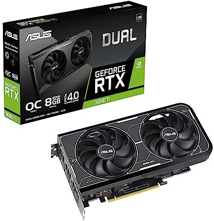 ASUS Dual GeForce RTX 3060 Ti OC Edition 8GB GDDR6X (NVIDIA Ampere, 8GB GDDR6X Speicher, PCIe 4.0, 1x HDMI 2.1, 3x DisplayPort 1.4a, DUAL-RTX3060TI-O8GD6X)
