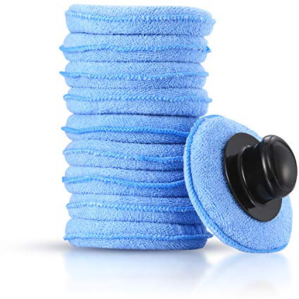 Lot de 10 tampons applicateurs en Microfibre pour Voiture, éponges de Polissage de Nettoyage de Cire pour Voiture, poignée de Tampon applicateur de Mousse pour Un véhicule Propre
