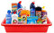 simpa Red Large Plastic Rectangular Deep Multipurpose Household Tray - 13cm (H) x 64cm (L) x 49cm (W)