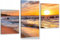 HUBDECO 3-Teiliges Leinwand Bild Wohnzimmer - Bilder, Poster, Kunstdrucke - Leinwandbild - Bild auf Leinwand - Tolle Zimmerdekoration - Schlafzimmer Bilder - 94x60 cm Ostseestrand