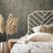 K&L Wall Art grafische Vliestapete Vintage Strukturtapete Wohnzimmer Bilder glitzernde Luxustapete inkl. Tapezier-Ratgeber (Grafisch Schwarz Gold)