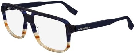 KARL LAGERFELD KL6156 424 Blue/Striped Brown Eyewear Man Acetato, Aviator, 58