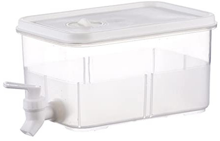 Unletters Dispensador de agua para nevera, dispensador de bebidas para nevera de 5 litros con grifo y tapa, recipiente de bebidas con grifo de agua que puede recibir agua con una mano anticaída y