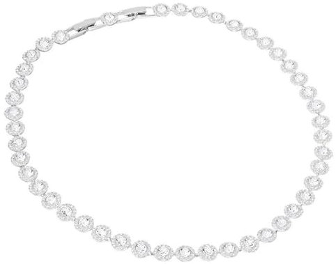 Generic Angelic Necklace - 18K Gold Crystal Necklaces, Bracelet Set White Gold Jewelry Dainty Necklace in Gold, Clear Crystal for Women, Wedding, Party, Wedding, Valentine's Day, Gift