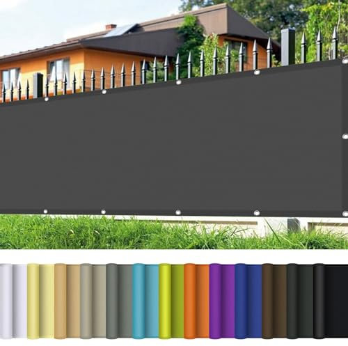 Sonnensegel inkl Befestigungsseile 300 x 850 cm Wetterschutz Sonnenschutz Sonnendach Oxford-Gewebe Premium PES Polyester Imprägniert für Draußen Patio Terrasse Camping, Dunkelgrau
